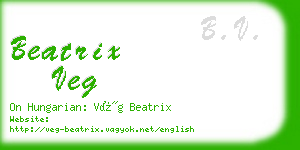 beatrix veg business card